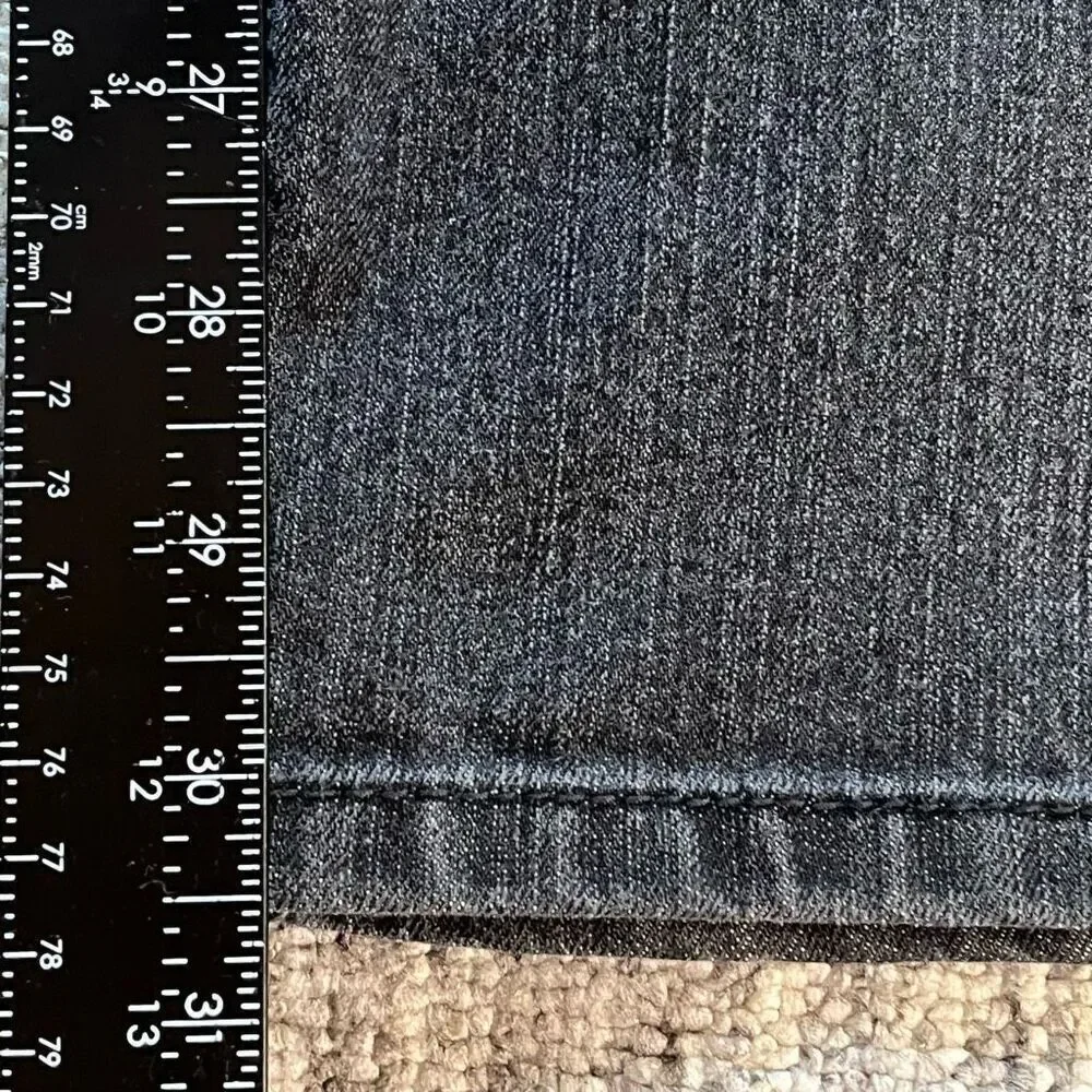 Style &‎ Co Women’s Size 12 Straight Leg Hip Hugger Jeans Black Faded Denim